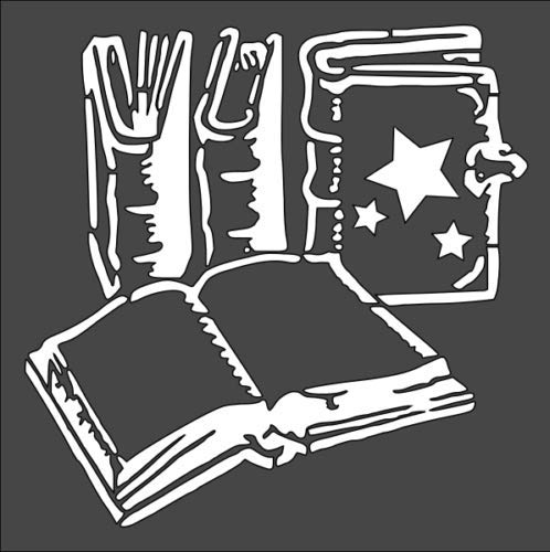 Stencil Magic Book Open Book Star, Plastic Reusable, 5.5 x 5.5 inch reusable Mylar wall painting stencil