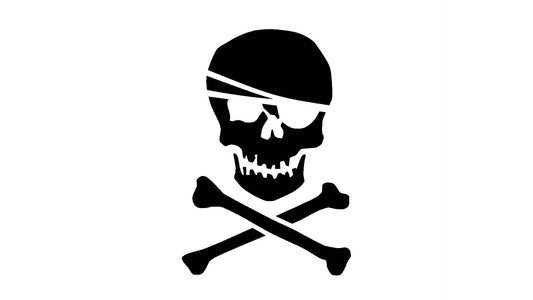 Pirate Skull & Crossbones Reusable Large Stencil 13x19 Inches Mylar, for Party Decorations and reusable Mylar wall painting stencil