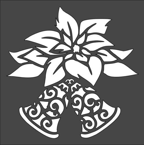 Stencil Bells New Year, Plastic Reusable, 5.5 x 5.5 inch reusable Mylar wall painting stencil