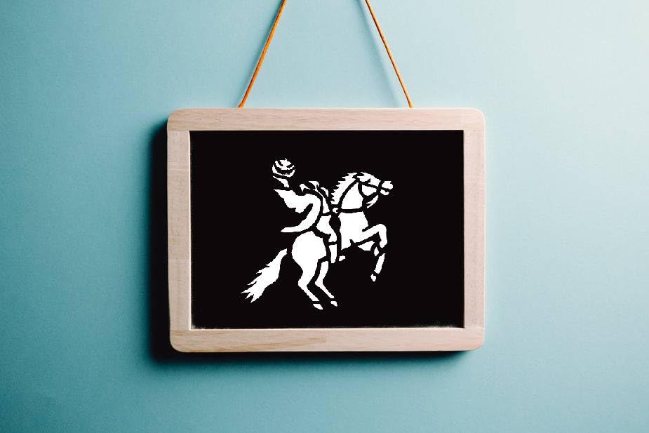 Headless Horseman Stencil, Reusable, Durable Mylar, 8x8 Inch, Perfect for Halloween Crafts and stencil photo 6