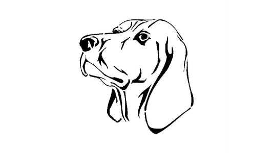 Coonhound Dog Stencil, Reusable Plastic Template, 5.5x5.5 Inch, Durable for Pet-Themed Crafts and reusable Mylar wall painting stencil
