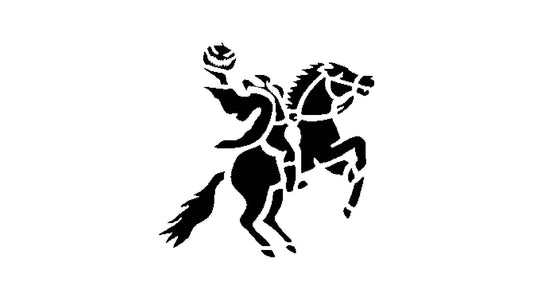 Headless Horseman Stencil, Reusable, Durable Mylar, 8x8 Inch, Perfect for Halloween Crafts and reusable Mylar wall painting stencil