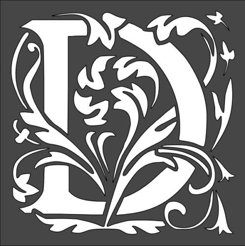 Stencil Letter Initial D, Plastic Reusable, 8 x 10 in reusable Mylar wall painting stencil