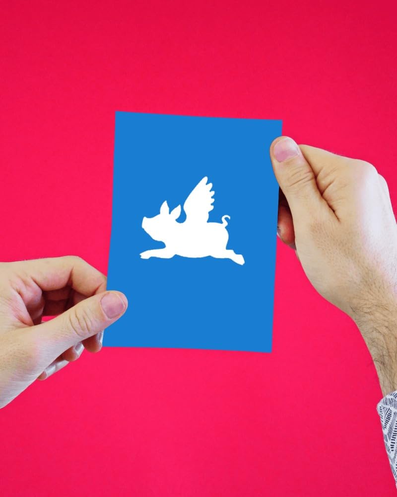 Flying Pig Stencil, 4-Inch, Reusable Animal Craft Template, Durable Plastic, White stencil photo 3