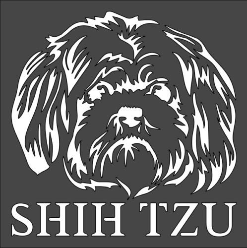 Stencil Dog Shih Tzu, Plastic Reusable, 5.5 x 5.5 inch reusable Mylar wall painting stencil
