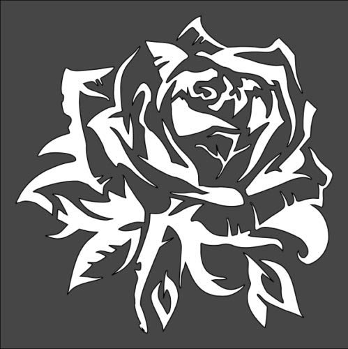 Stencil Beautiful Rose, Plastic Reusable, 5.5 x 5.5 inch reusable Mylar wall painting stencil
