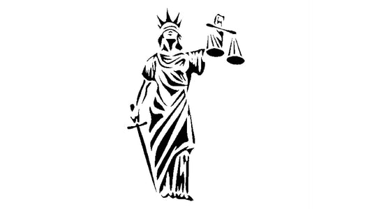 Lady Justice Stencil, Reusable Plastic Template, 5x8 Inch, Durable for Legal and Educational reusable Mylar wall painting stencil