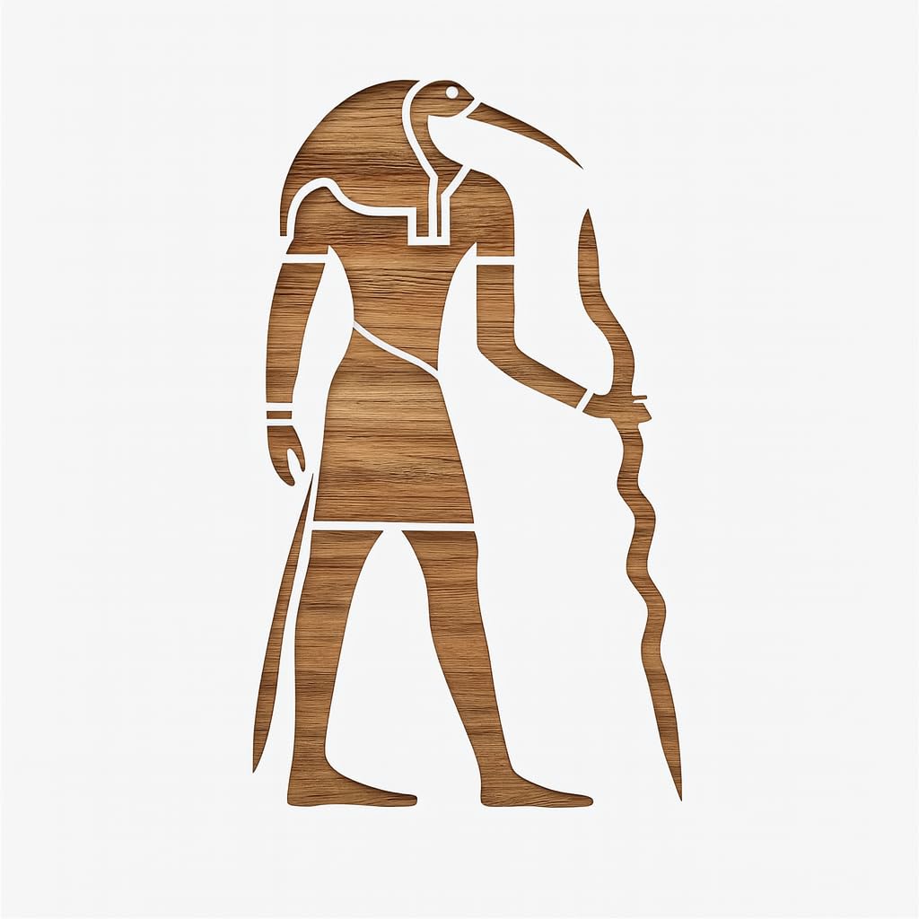 Egyptian God Thoth Stencil – Reusable Ibis-Head Deity Template for Painting on, 8.5 x 11 inches reusable Mylar wall painting stencil