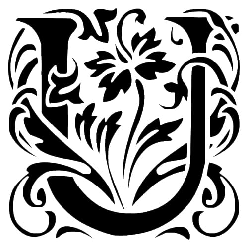 [20Pcs Set] Letter Initial U Stencil for Painting – Plastic Reusable 8x8 inch stencil photo 2