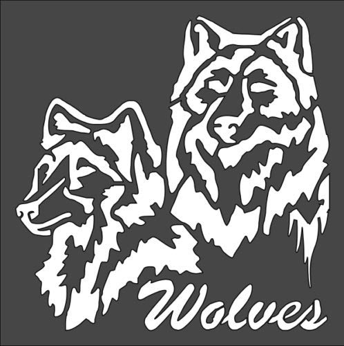 Stencil Wolf Design, Plastic Reusable, 5.5 x 5.5 inch reusable Mylar wall painting stencil