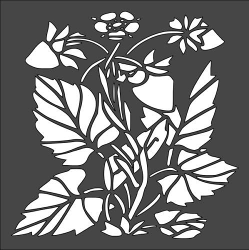 Stencil Strawberries, plastic reusable, 5.5 x 5.5 inch reusable Mylar wall painting stencil