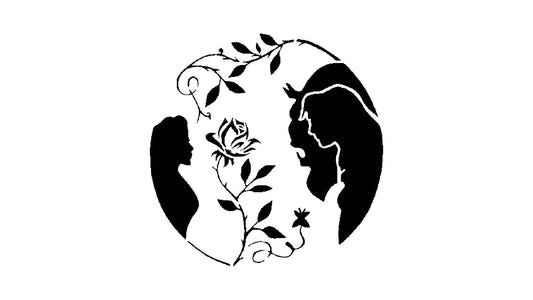 Princess Beauty & Beast Stencil, 8x8 Inch, Reusable Plastic, Fairy Tale Crafting and Home Decor reusable Mylar wall painting stencil