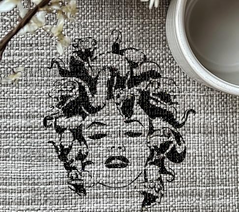 Gorgon Empress Stencil for Painting, Plastic Reusable 11" x 8.5" – Perfect for Mythological Art stencil photo 3