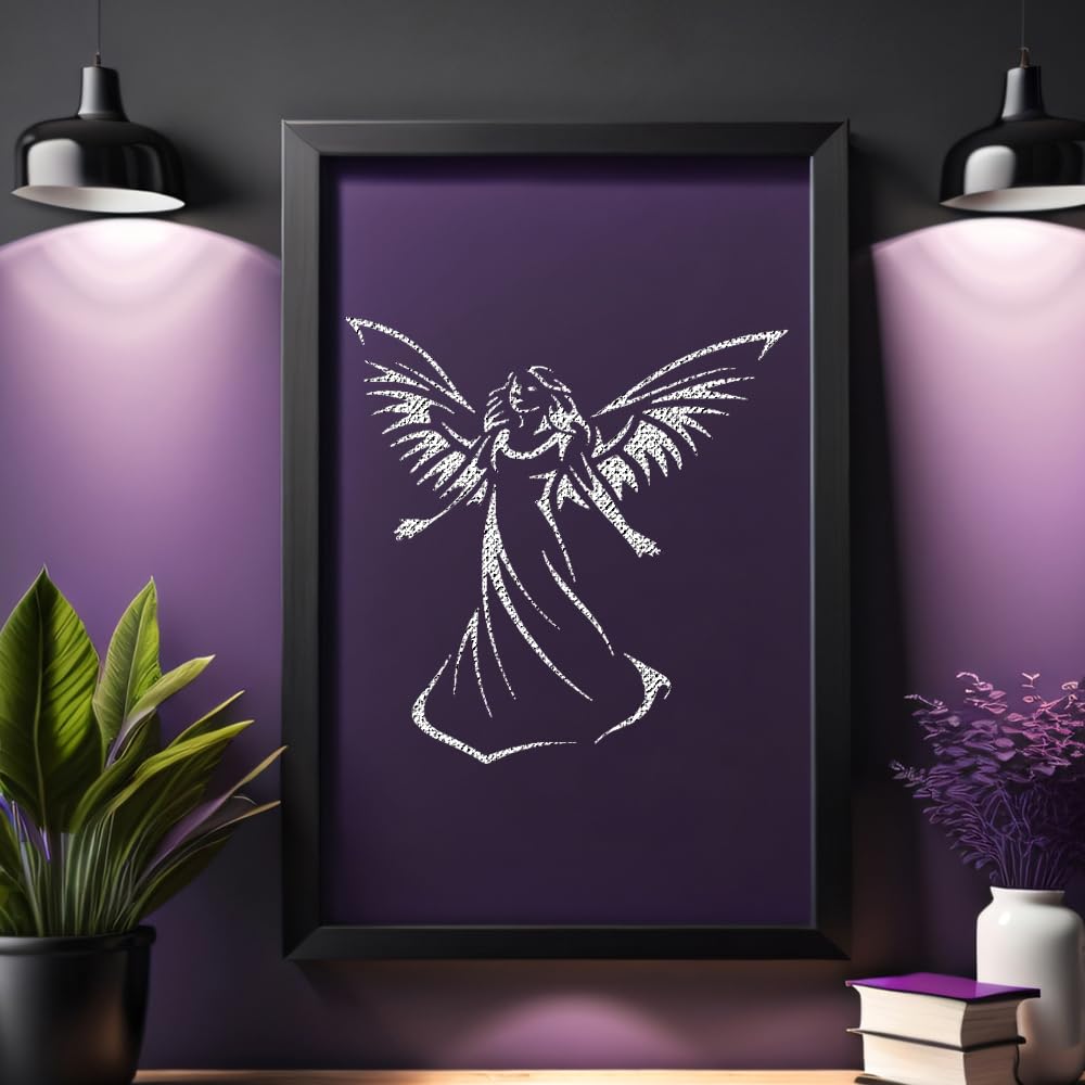 Angel Stencil for Painting, Reusable Mylar Plastic, 5.5x5.5 Inches, DIY Craft & Airbrush Template stencil photo 2