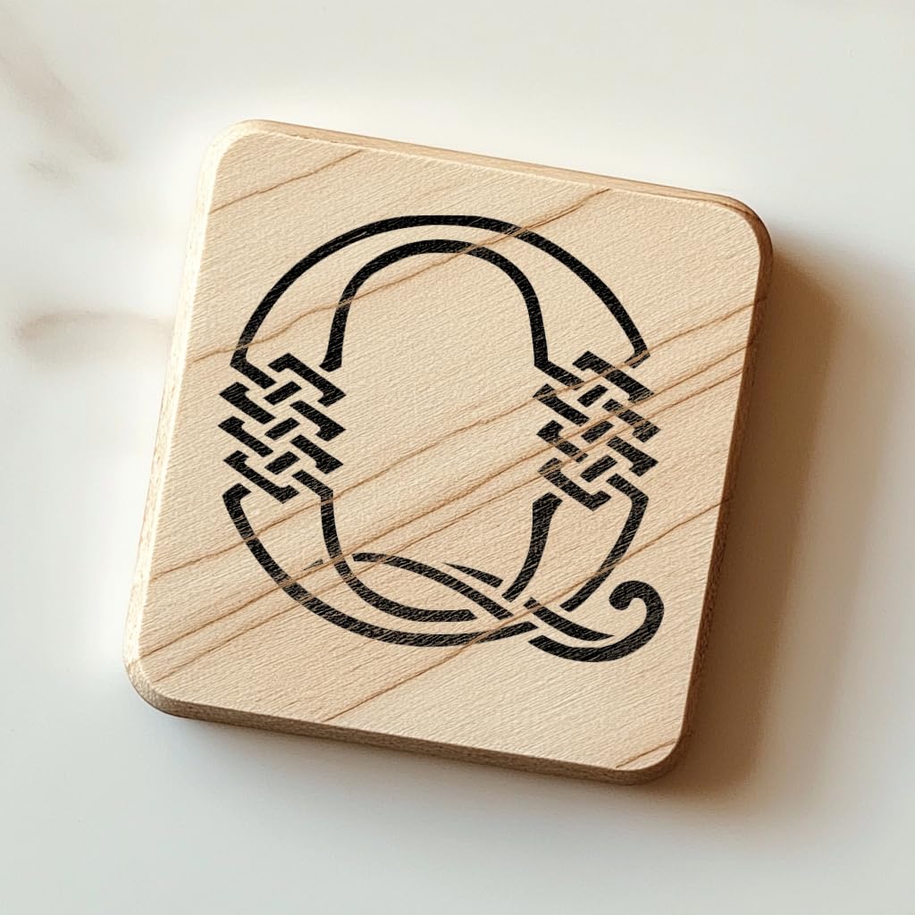 [20Pcs Set] Celtic Initial Q Stencil for Painting, Plastic Reusable 8" L x 8" W stencil photo 4