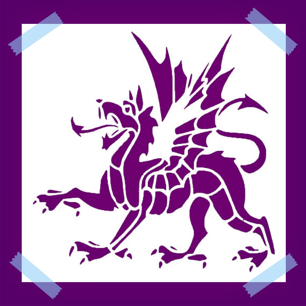 Fantastic Dragon Stencil for Painting – 5.5 x 5.5 Inches, Reusable Mylar Plastic, Ideal for Wood reusable Mylar wall painting stencil