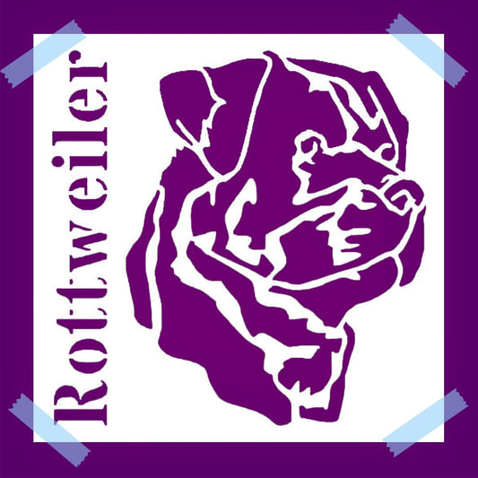 Rottweiler Dog Stencil for Painting, Reusable, 5.5 x 5.5 inches reusable Mylar wall painting stencil