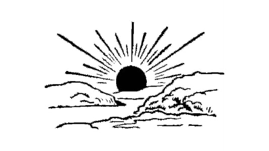Sunset Stencil, 5x8 Inch, Reusable Plastic, Scenic Nature Crafting and Home Decor, DIY Landscape reusable Mylar wall painting stencil