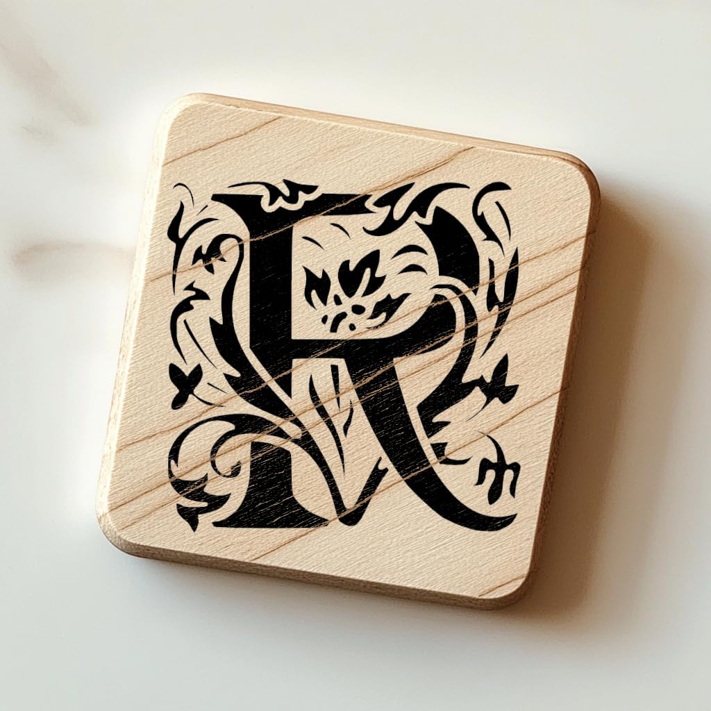 Letter Initial R Versatile Stencil for Painting, Reusable Plastic Stencil - 8x8 Inch Ideal for stencil photo 4