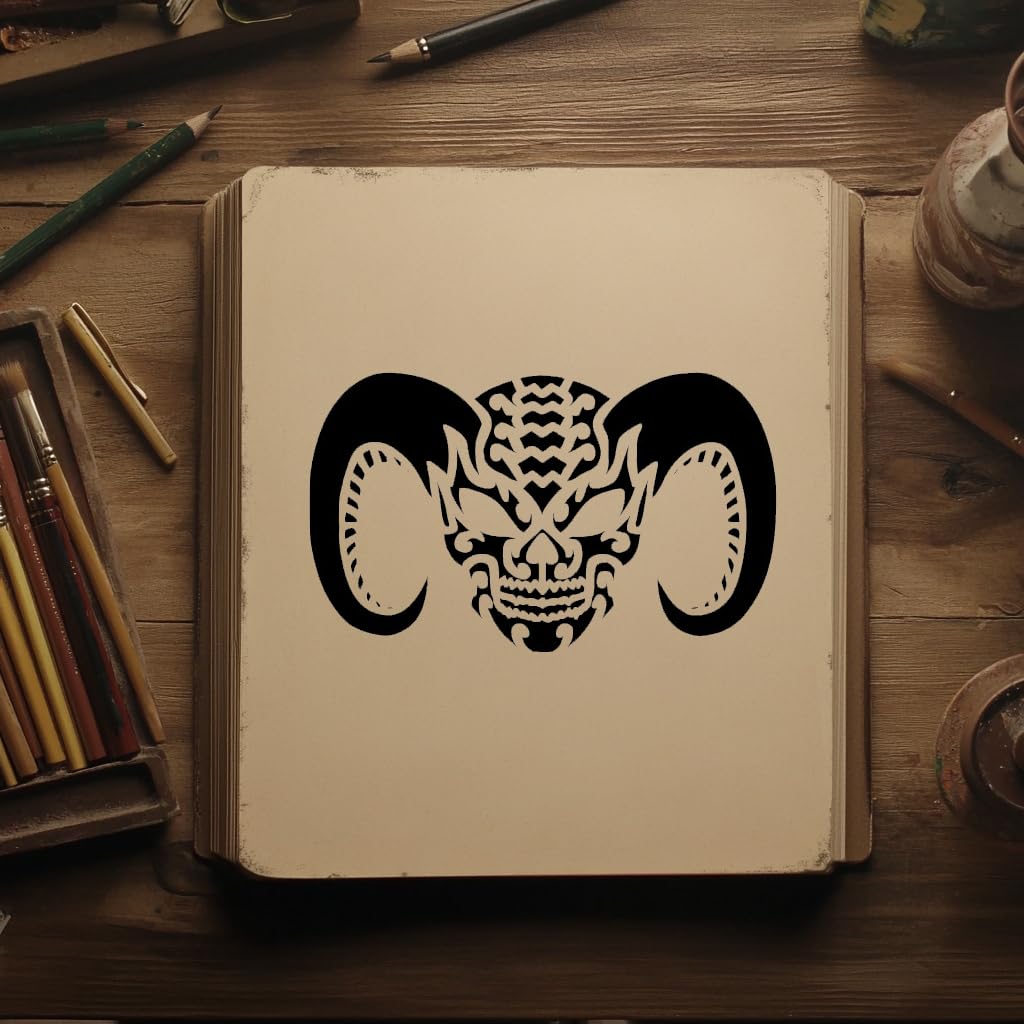 [20Pcs Set] Demon Stencil for Painting - Plastic Reusable 8" L x 5" W stencil photo 5