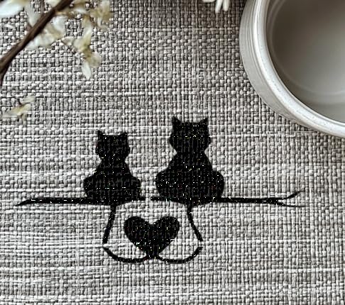 Cats Hearts Plastic Reusable Stencil for Paint, 5.5" L x 5.5" W stencil photo 4