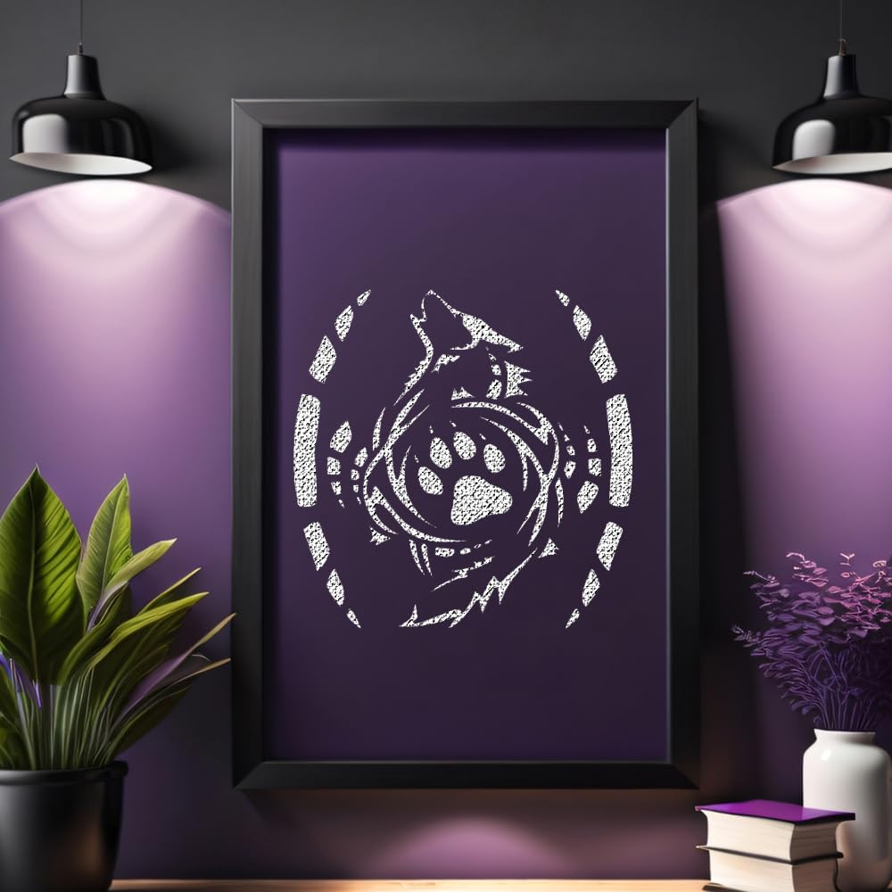 Wolf Paw Abstract Stencil for Painting – 5.5 x 5.5 Inches, Reusable Mylar Plastic, Ideal for stencil photo 2