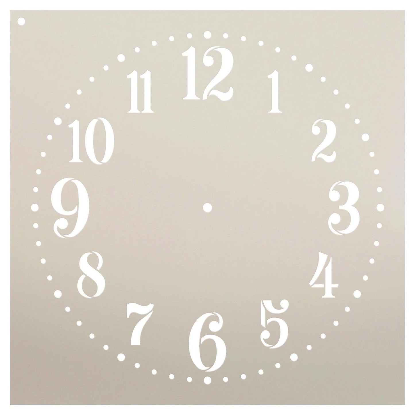 Clock Face Stencil, Reusable Mylar Template for Numbers, DIY Painting and Home, 9 x 12 inches reusable Mylar wall painting stencil