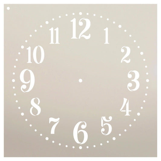 Clock Face Stencil, Reusable Mylar Template for Numbers, DIY Painting and Home, 9 x 12 inches reusable Mylar wall painting stencil