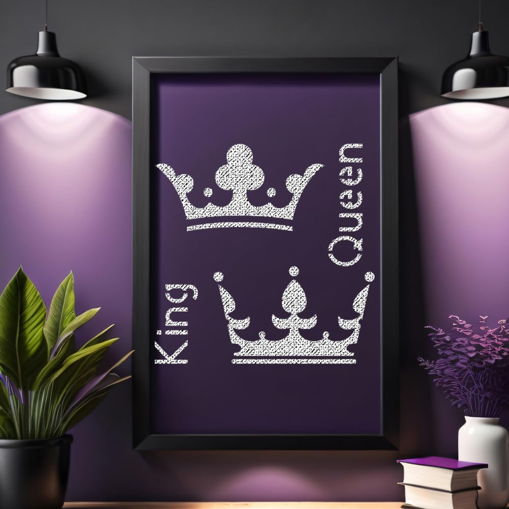 Reusable Mylar Plastic Stencil for Painting, Two Crowns Design, 5.5 x 5.5 Inches, DIY Craft & stencil photo 2