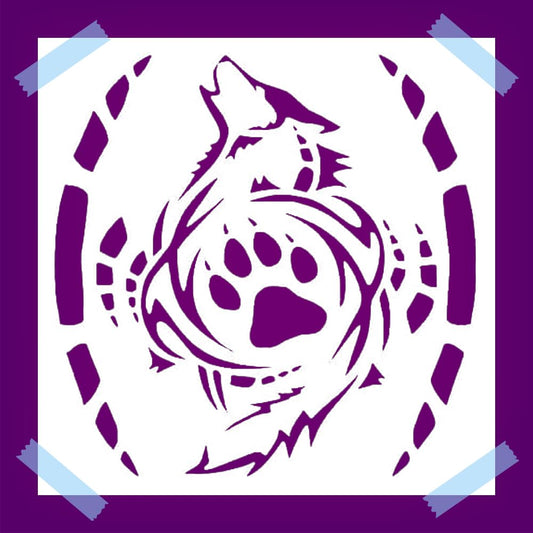 Wolf Paw Abstract Stencil for Painting – 5.5 x 5.5 Inches, Reusable Mylar Plastic, Ideal for reusable Mylar wall painting stencil