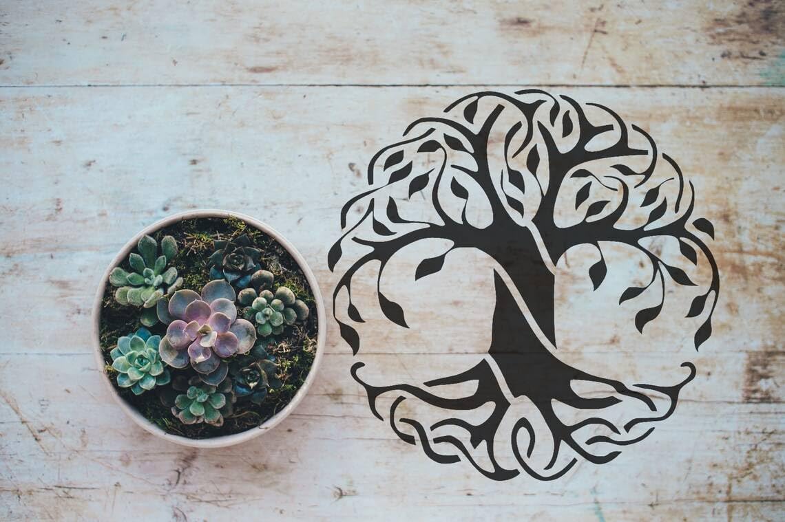 Stencil Tree of Life Celtic Pattern Design, Plastic Reusable, 5.5 x 5.5 inch stencil photo 6