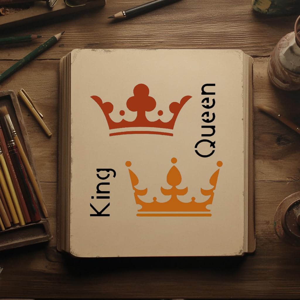 Crowns Stencil for Painting – Plastic Reusable 5.5" L x 5.5" W stencil photo 5