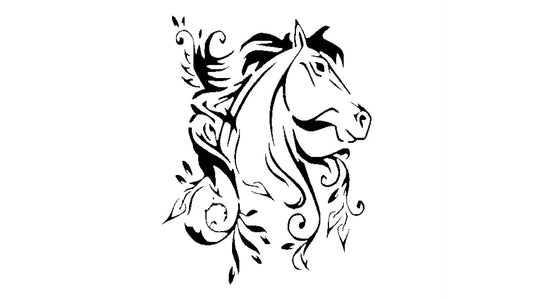 Horse Stencil, Reusable Plastic Template, 8x10 Inch, Durable for Equestrian Crafts and Farmhouse reusable Mylar wall painting stencil