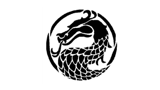 Dragon Stencil, Reusable Plastic Template, 5.5x5.5 Inch, Gaming Crafts Accessory, White reusable Mylar wall painting stencil