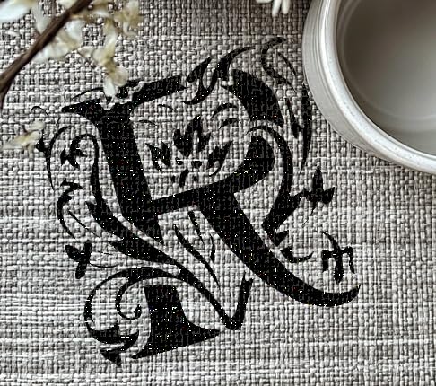 Letter Initial R Versatile Stencil for Painting, Reusable Plastic Stencil - 8x8 Inch Ideal for stencil photo 5