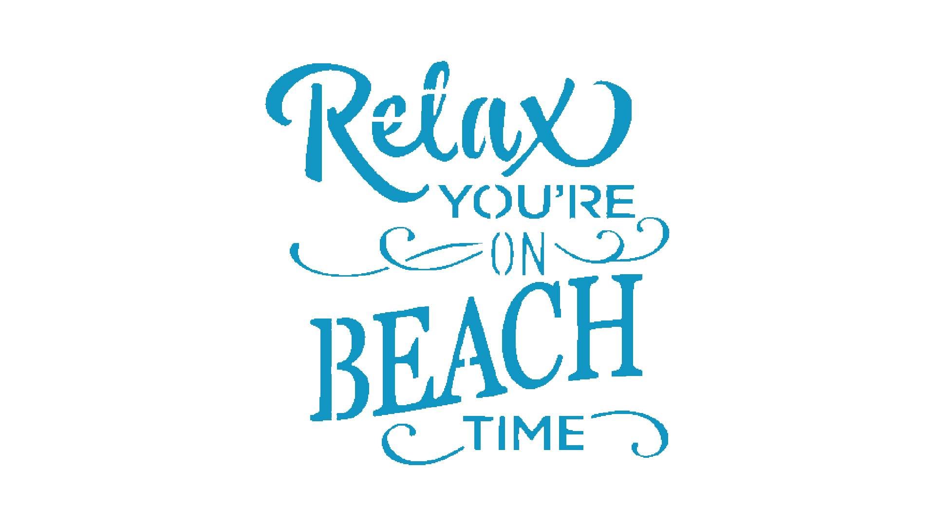 Relax You're on Beach Time Stencil, Reusable Plastic Template, 5.5x5.5 Inch, Durable for Coastal stencil photo 2