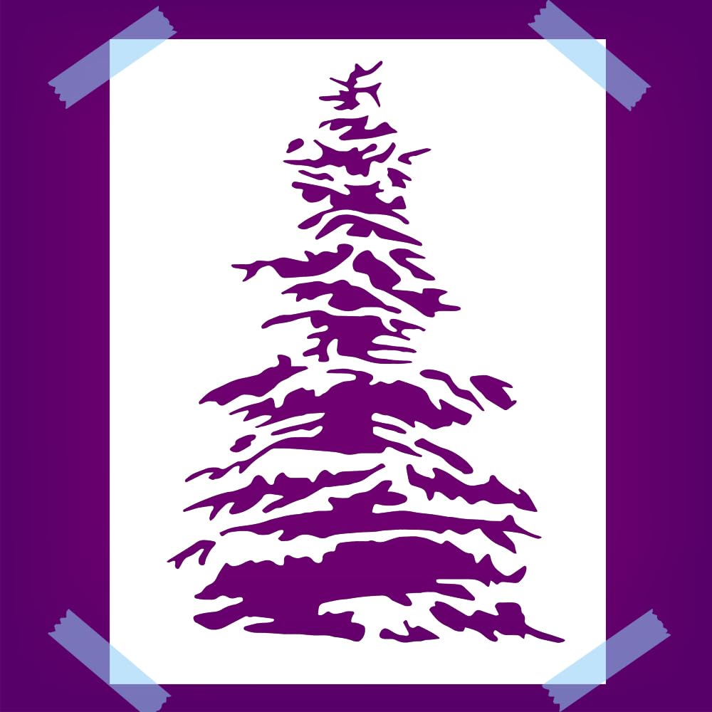 Christmas Tree Stencil for Painting, Reusable Mylar Plastic Template, 12 x 8 Inch Craft Stencil stencil photo 2