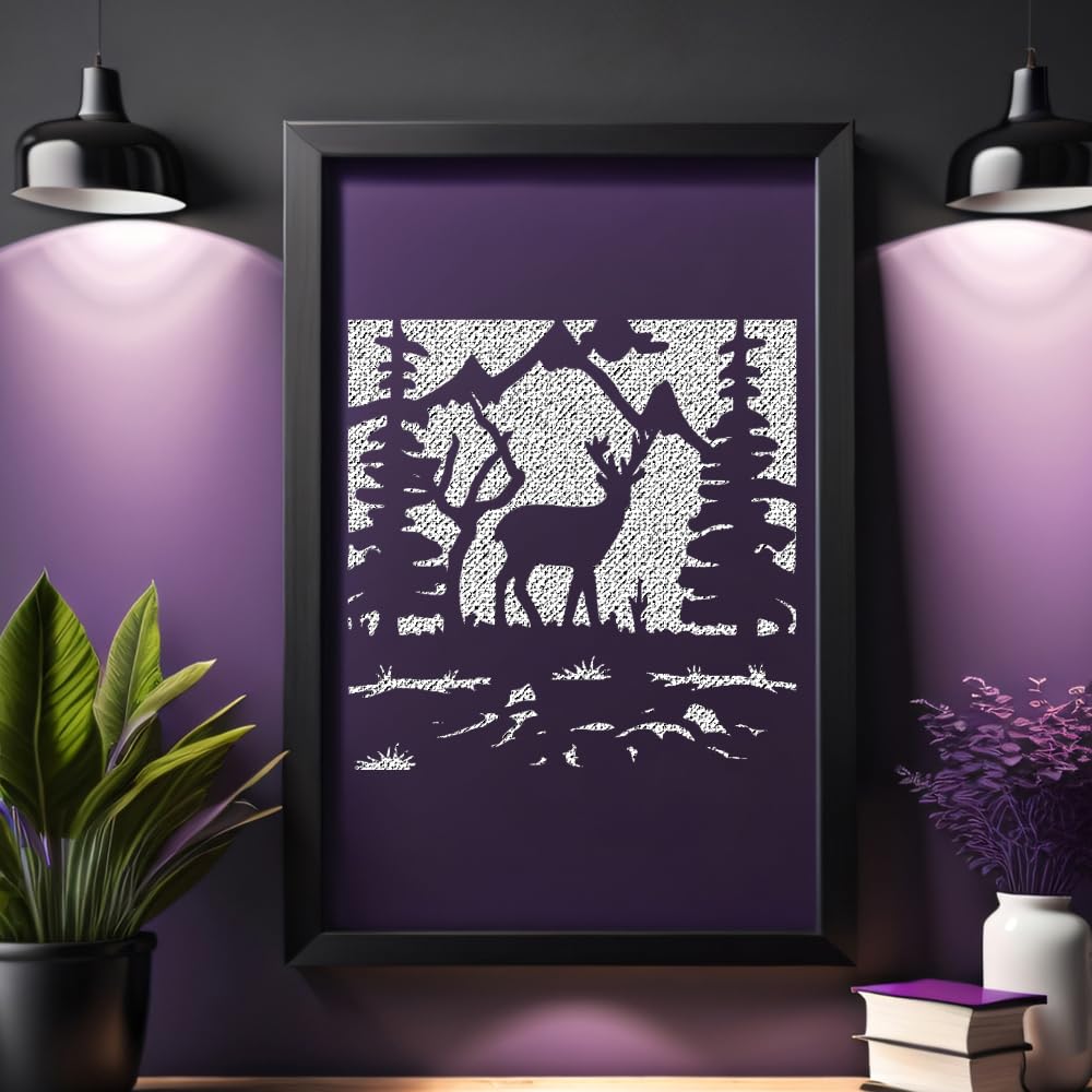 Deer in Forest Stencil for Painting – 5.5 x 5.5 Inches, Reusable Mylar Plastic, Ideal for Wood stencil photo 2