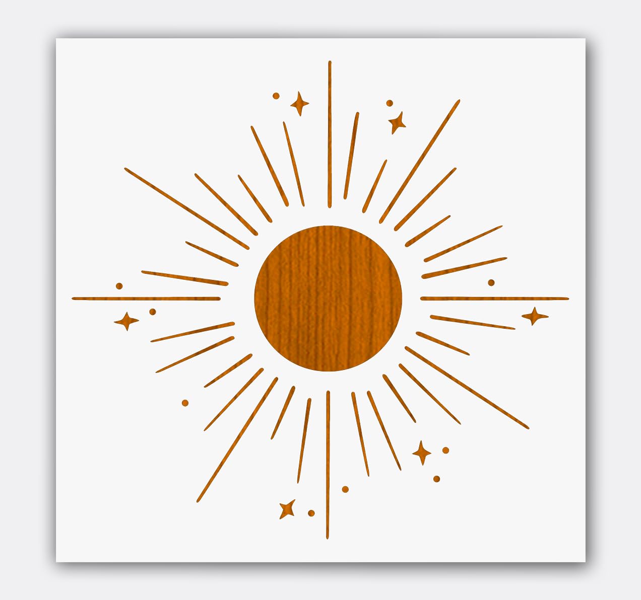 Sun Ray Wall Stencil 10 x 10 in – Reusable Mylar Painting Template for Decorative Wall Art and DIY reusable Mylar wall painting stencil