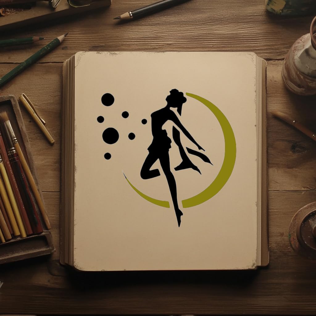 Moon Girl Stencil for Paint - Reusable Plastic 5.5"x5.5" - Perfect for Crafts, Home Décor and DIY stencil photo 4