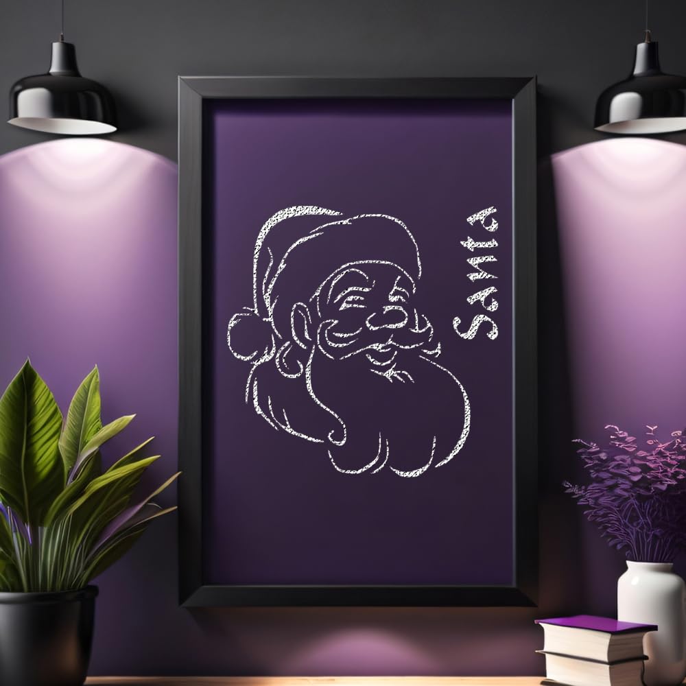 Santa Claus Stencil for Painting, Reusable Mylar Plastic, 5.5 x 5.5 Inches, DIY Holiday Craft & stencil photo 2