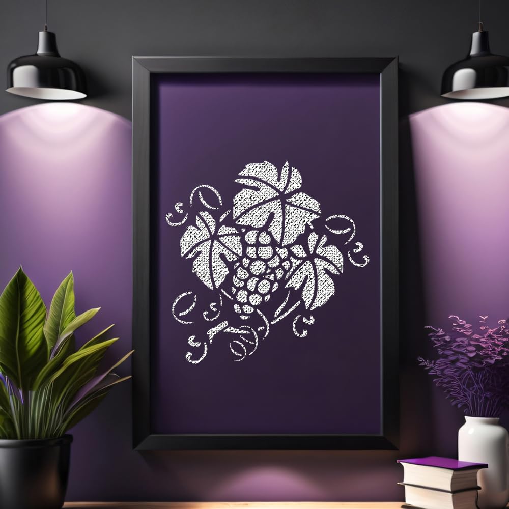 Grape Leaf Stencil for Painting, Reusable Mylar Plastic, 5.5 x 5.5 Inches, DIY Craft & Airbrush stencil photo 2