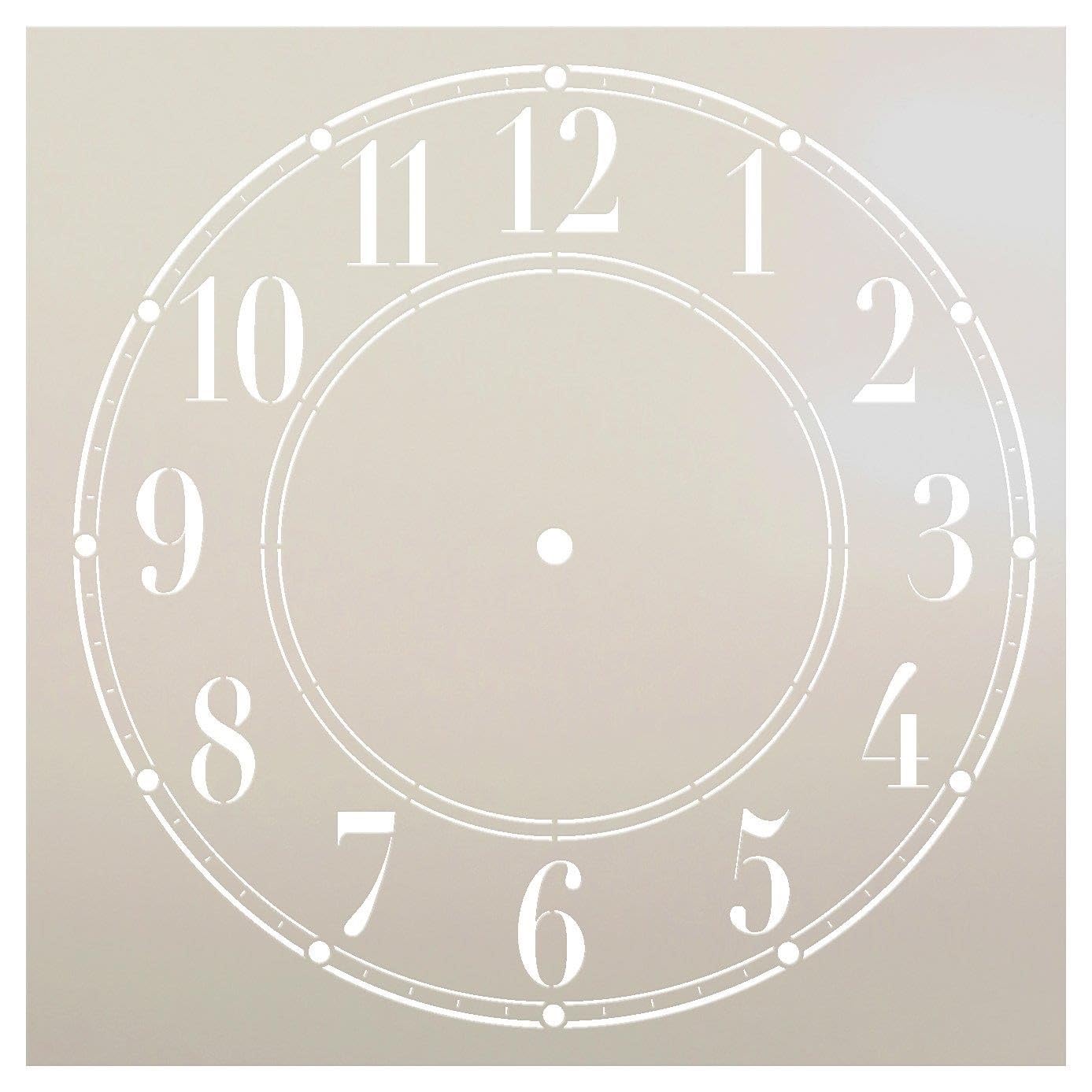 Schoolhouse Clock Stencil, Reusable Mylar Template for DIY Farmhouse Signs, Home, 9 x 12 inches reusable Mylar wall painting stencil