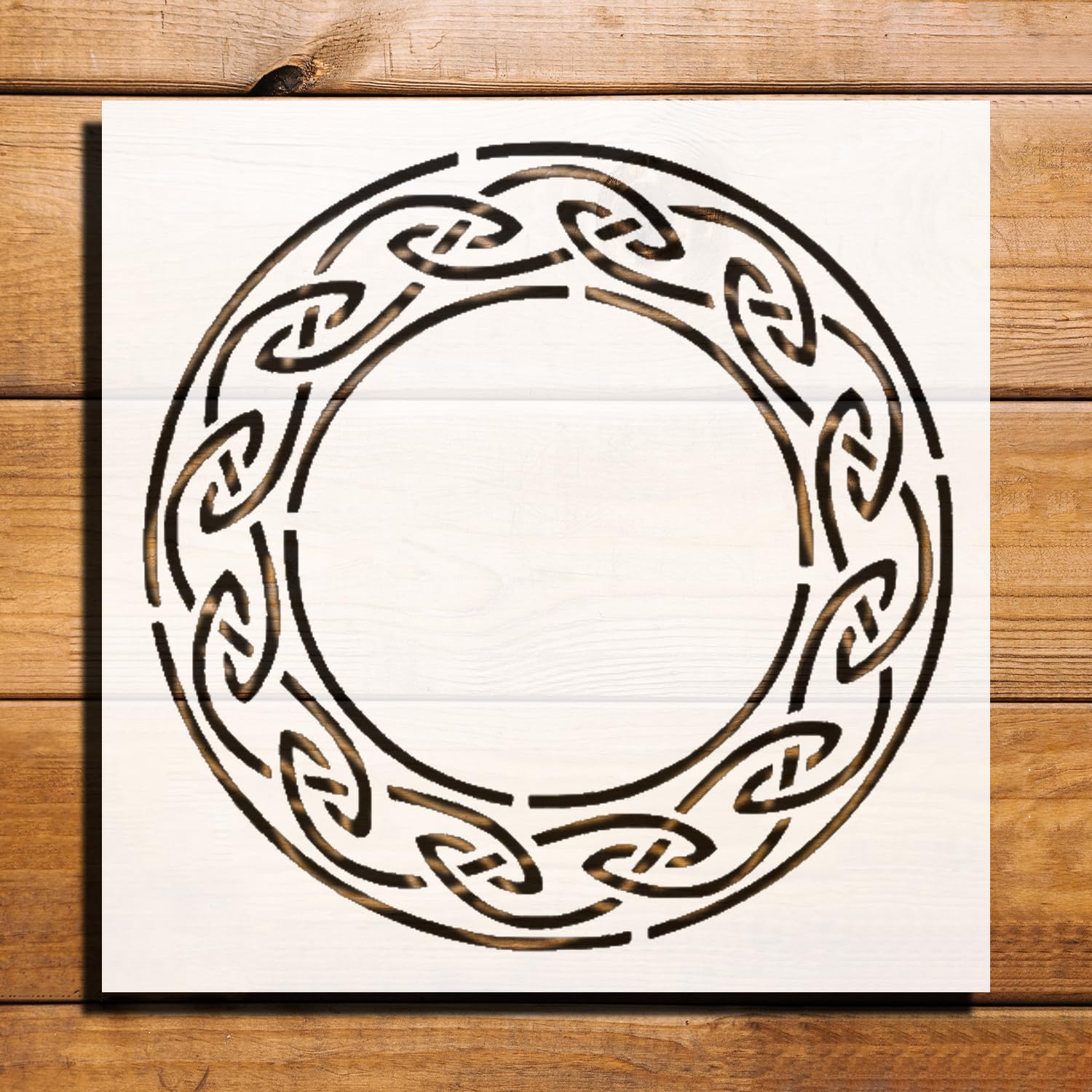 Celtic Ring Design Stencil for Painting, Plastic Reusable 5.5x5.5 inch – Perfect for DIY Crafts reusable Mylar wall painting stencil