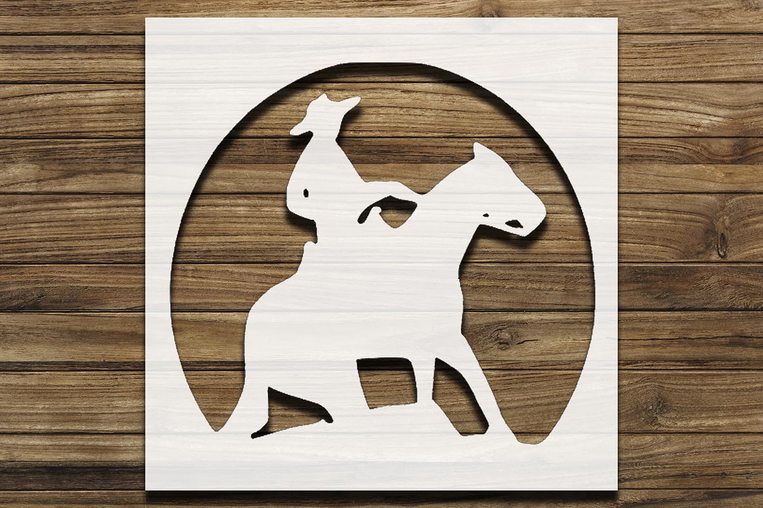 Cowboy Riding a Horse Stencil for Painting, Plastic Reusable 5.5" x 5.5" – Ideal for DIY Crafts reusable Mylar wall painting stencil