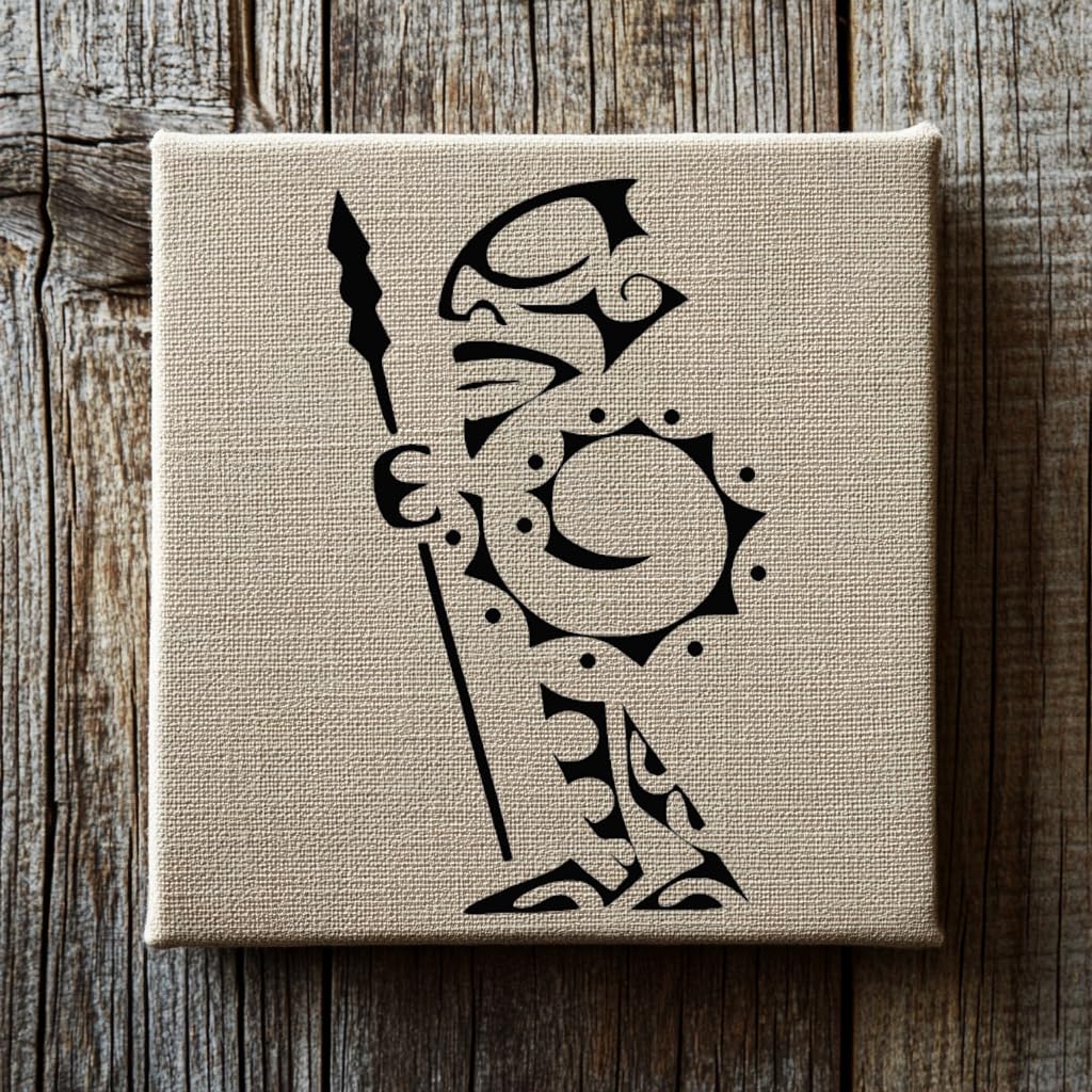 Stencil Tiki Warrior, Plastic Reusable, 5 x 8 inch stencil photo 2