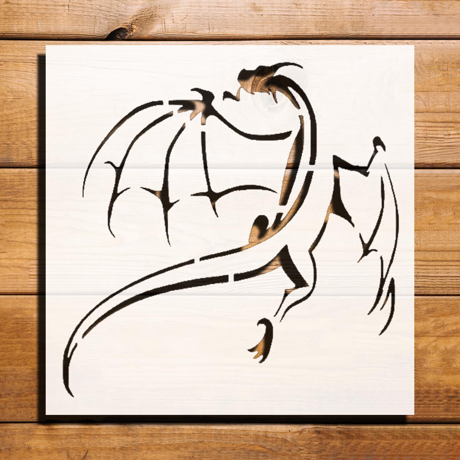 [20Pcs Set] Dragon with Wings Stencil for Painting - Reusable 5.5 x 5.5 reusable Mylar wall painting stencil