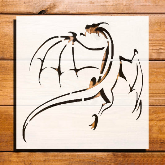 [20Pcs Set] Dragon with Wings Stencil for Painting - Reusable 5.5 x 5.5 reusable Mylar wall painting stencil
