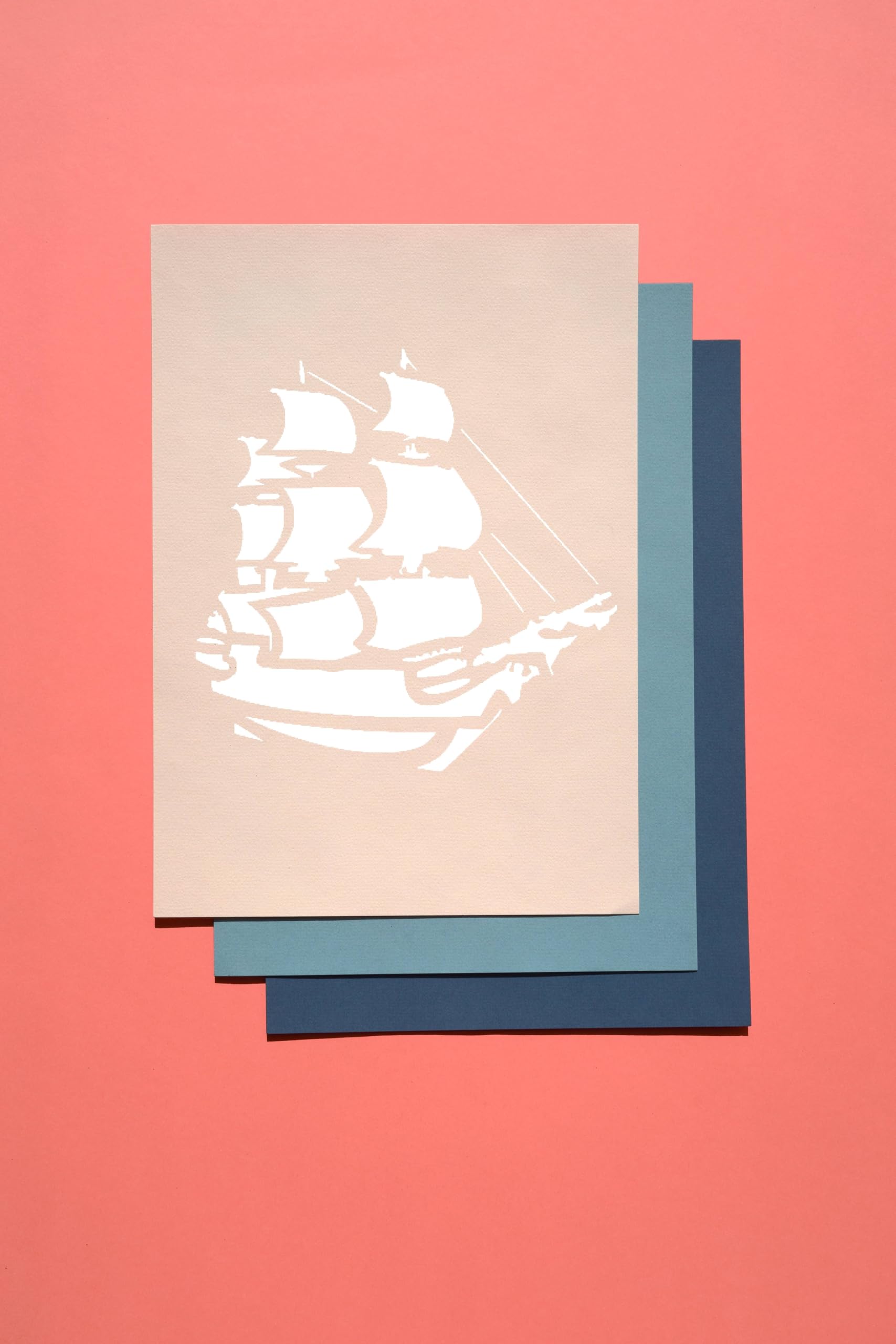 Pirate Ship Stencil, Reusable Plastic Template, 3x3 Inch, Durable for Nautical Crafts and Party stencil photo 6