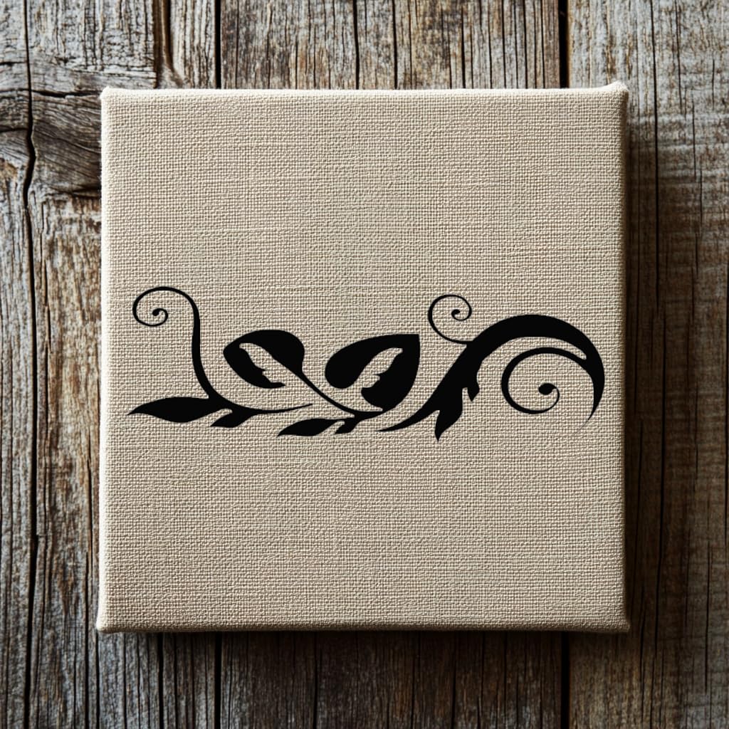 Stencil Leaf Border Design, Plastic Reusable, 3 x 8 inch stencil photo 2